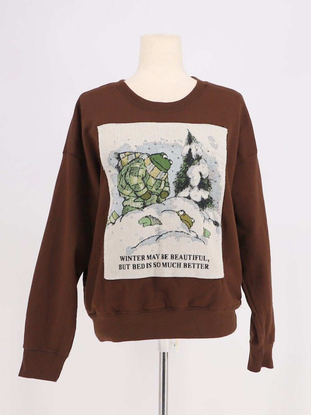 Frog and Toad Women's Fleece Graphic Pullover Sweatshirt Brown Frog and Toad XS